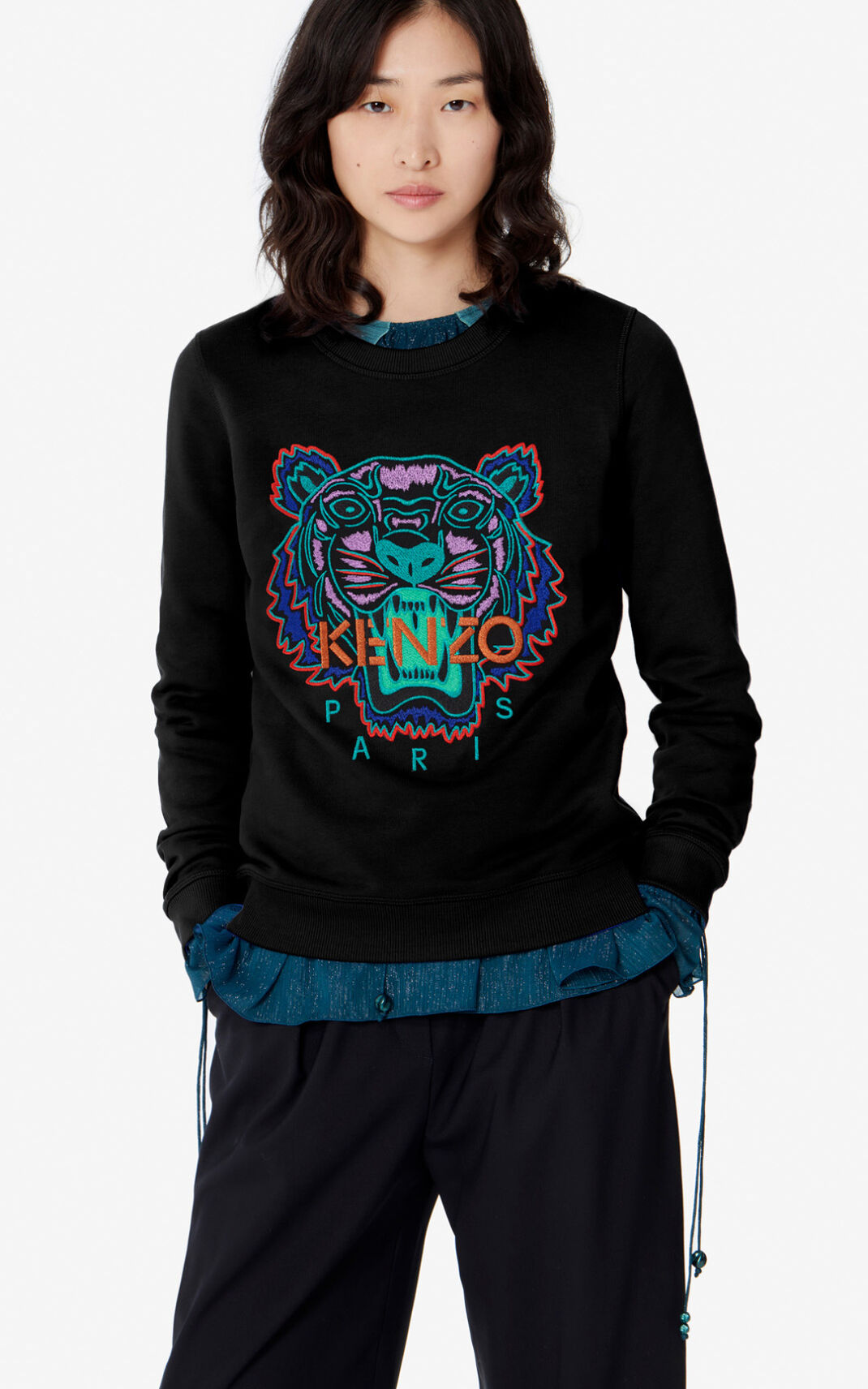 Sweat Kenzo Tiger Femme Noir | CHVU-91407